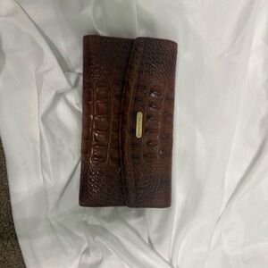 Brahmin Brown Crocodile Embossed Wallet